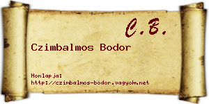 Czimbalmos Bodor névjegykártya